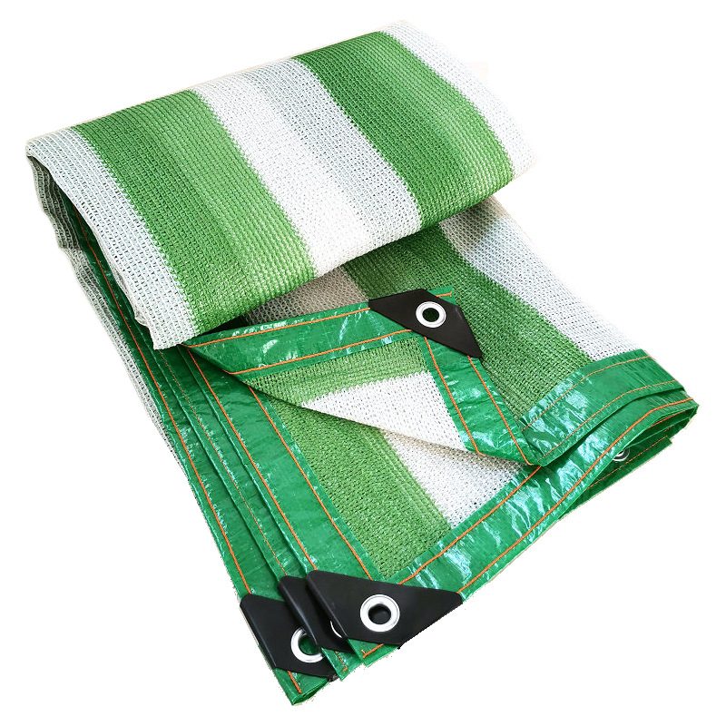 Grønn stripe hdpe solskjerm nett utendørs camping seil markise drivhus planter solskjerming svømmebasseng netting garasjer skyggelegging baldakin: 6*10mm
