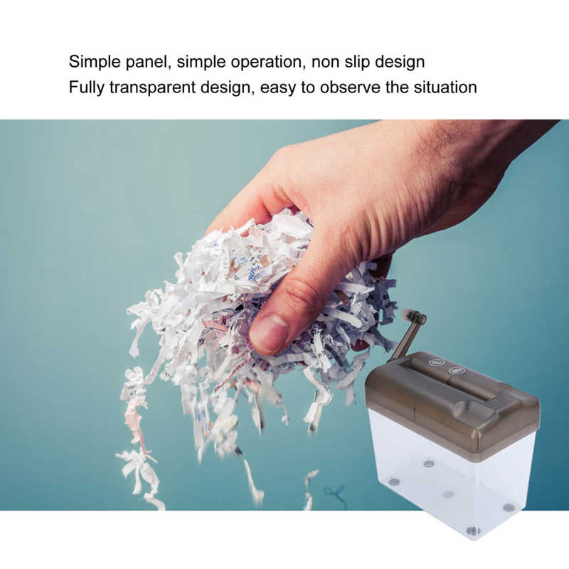 Manual Paper Shredder Portable Manual Compact Structure Simple Operation Hand Crank Shredder for Office Desktop Home