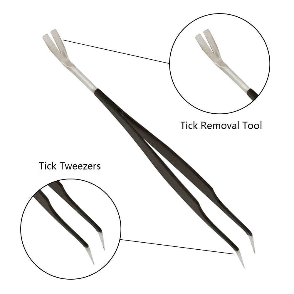 Pet Tick Remover Tool Set Tick Hook Stainless Steel Tick Remover For Dogs Cats Pet Hair Removal Brush