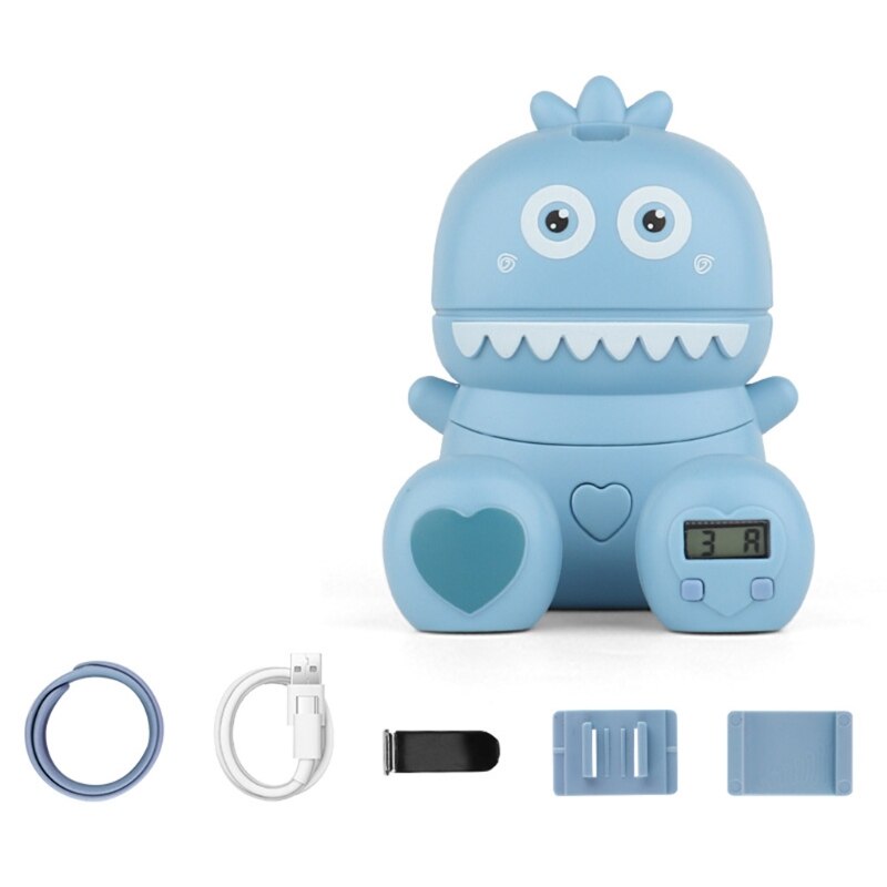 Ventilatore USB indossabile portatile mostri dei cartoni animati design orologio per bambini ventilatore supporto per telefono ventilatore USB ricaricabile 3 attrezzi per bambini: Blu