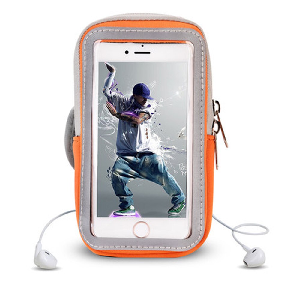 6.2" Waterproof Running Sports Armband For Huawei P10 P20 P30 Honor 20 10 9 9X 8X 8A 8C Nova 5 5i 4 3 OnePlus 7 Pro Cover fundas: Orange 3