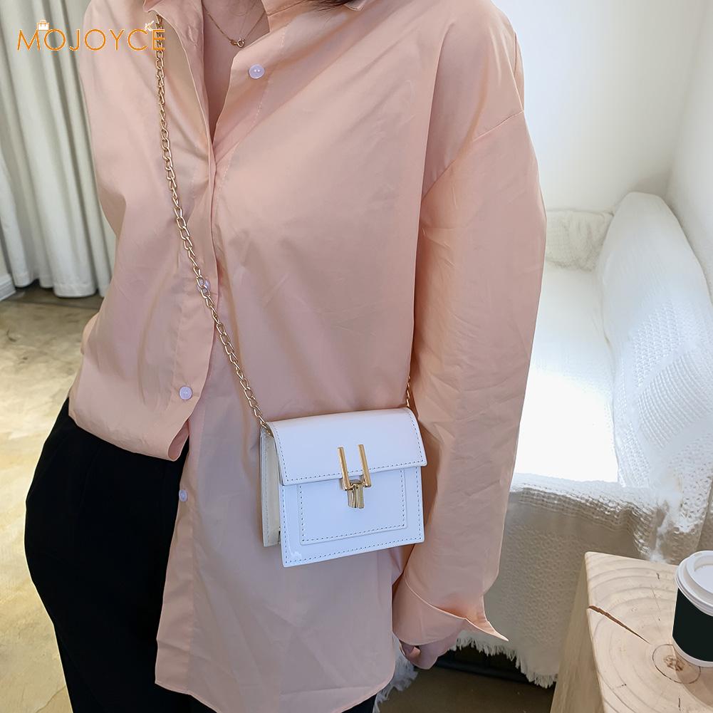Dames handtas pu leren schoudertas voor dames stevige ketting vierkante tassen messenger schoudertassen