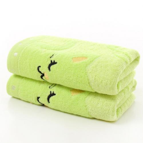 Cartoo søde katte musiknote barn blødt håndklæde vandabsorberende til hjemmet badning brusebad hurtigtørrende mikrofiber vandabsorption: Grøn
