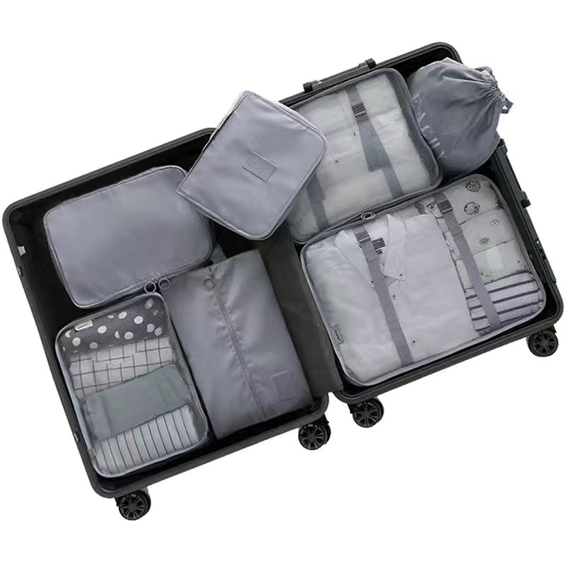 6 Stuks Koffer Organizer Verpakking Kubussen Reizen Kit Accessoires Bagage Opbergzakken Schoenkleding Organizer Toilettas Mannen Vrouwen: Donker Kaki