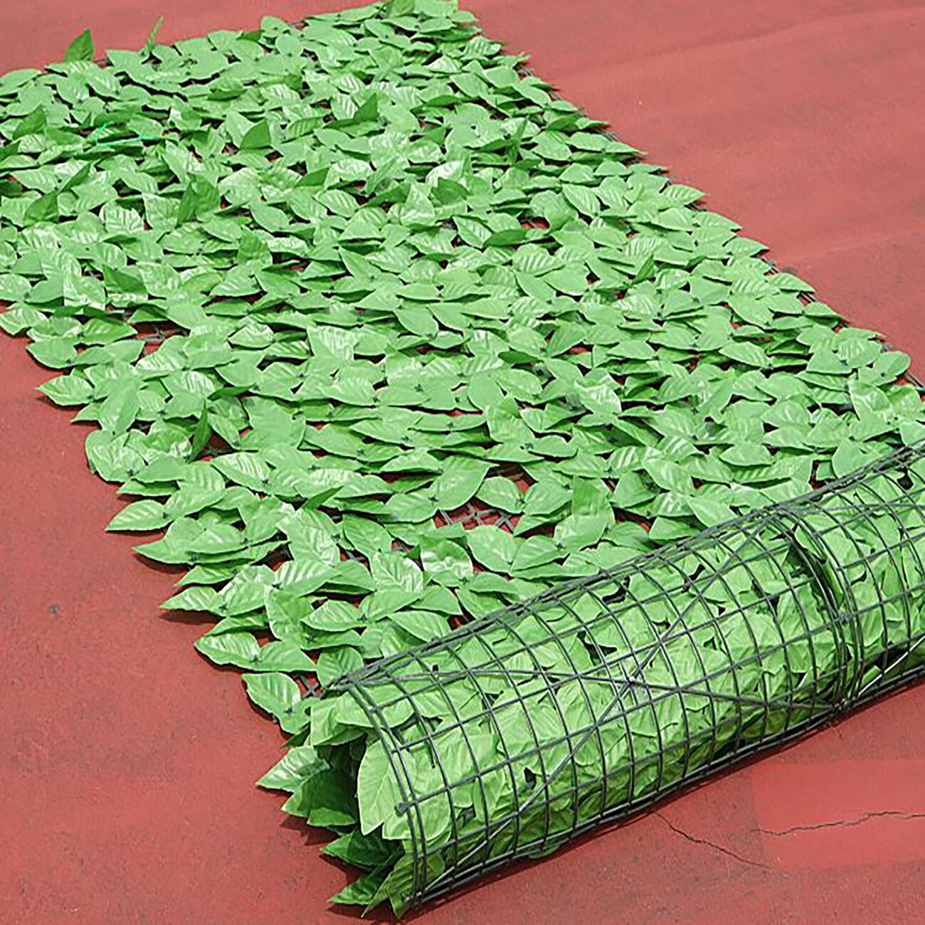 0.5*1m kunstige blade hæk hegn plast kunstige hængende vedbend diy væg altan indretning grønne blade haven baghave grønne: C