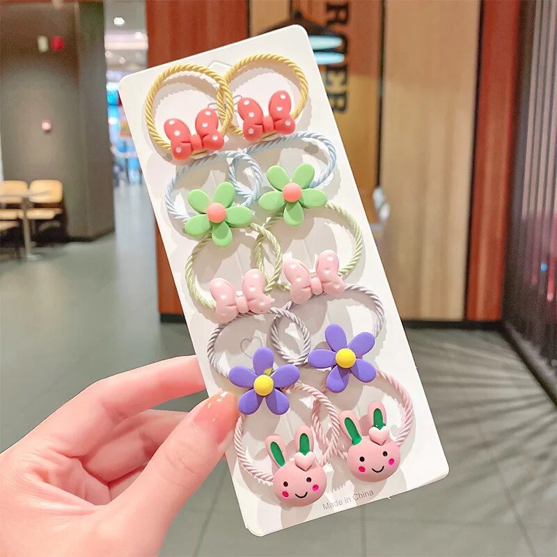 10 ks/sada dojčenské doplnky gumičky do vlasov pre deti elastické gumičky do vlasov detská čelenka pre dievčatko zaväzovací krúžok na hlavu scrunchie: Modrá