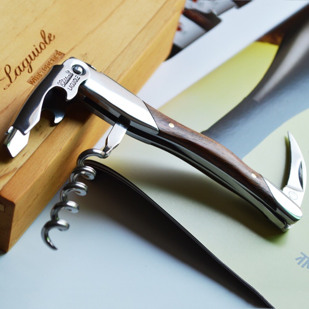 Unique Laguiole Rosewood Waiter's Corkscrew Wine Openers Sacacorchos Stainless Steel Bottle Openors Christmas
