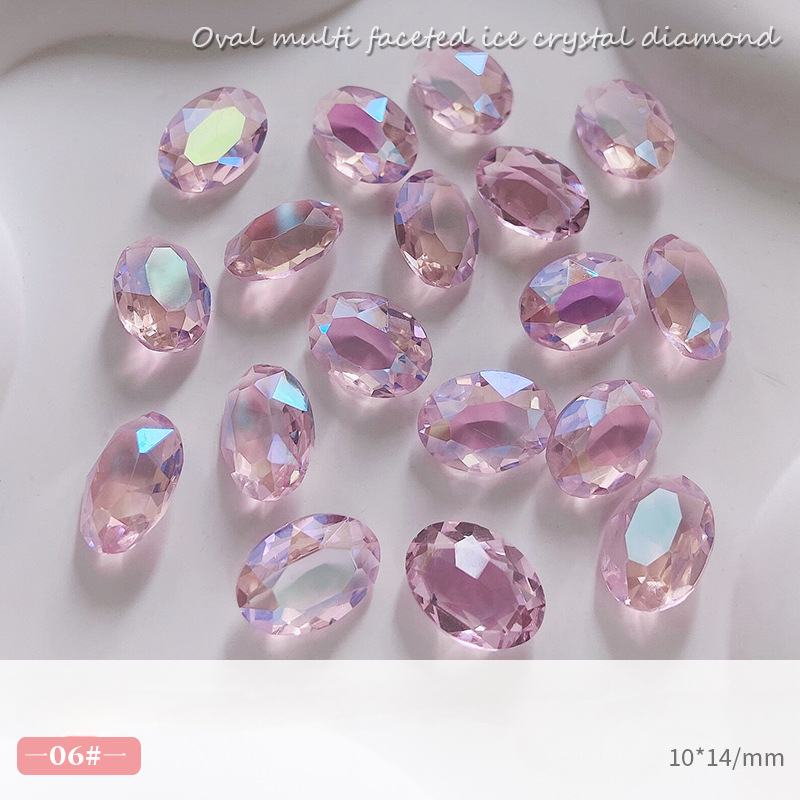 10 Uds. De joyería de cristal ovalada grande para uñas, abalorio inferior puntiagudo, decoraciones de diamantes, adornos de manicura de alta transparencia de lujo: Verde militar