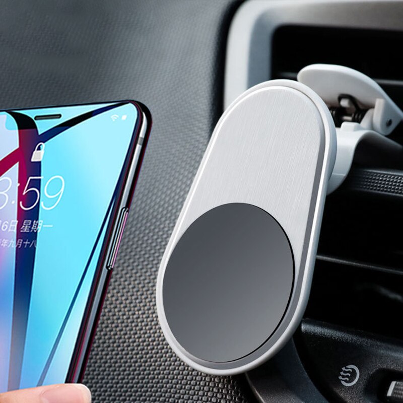 Outmix metal magnetisk biltelefonholder mini udluftningsklemme monteret magnet mobil stativ til iphone huawei xiaomi smartphones i bil: Cixijiazi hvid