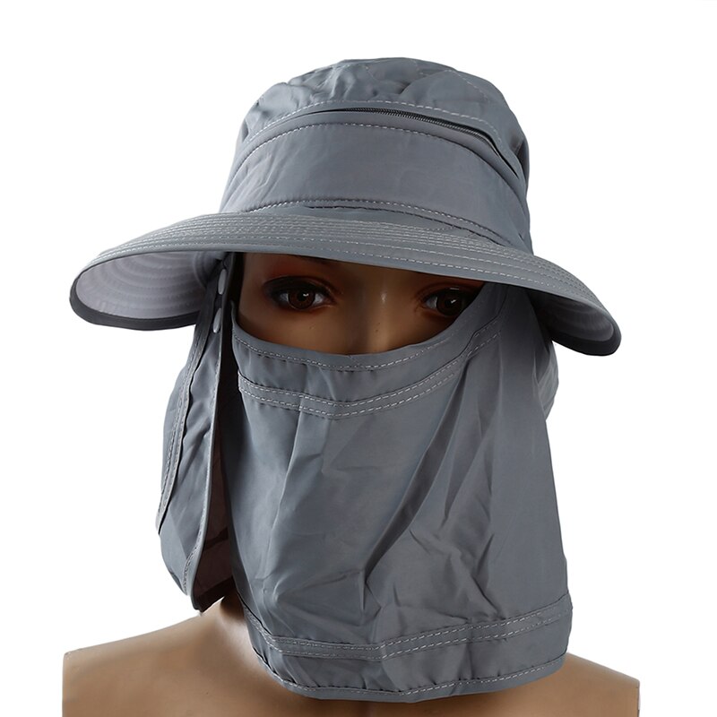 Fietsen Cap Outdoor Running Riding Zonnescherm Zon Hoeden Opvouwbare Uv-bescherming Brede Rand Zonnehoed Zomer Hoed: gray