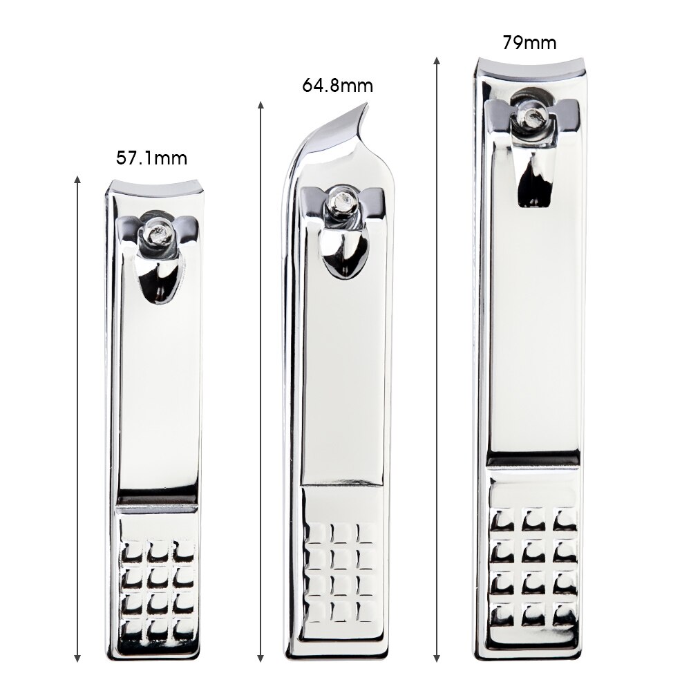 Cortaúñas plateado, de 3 tipos cortauñas, cortador de uñas para pies portátil, pinza de acero inoxidable para cutículas: 3pcs