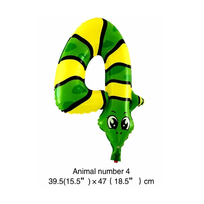 1Pcs 16 Inch Animal Number Foil Inflatable Balloons Kids Party Wedding Happy Birthday Decoration Air Balloon Children's: 4