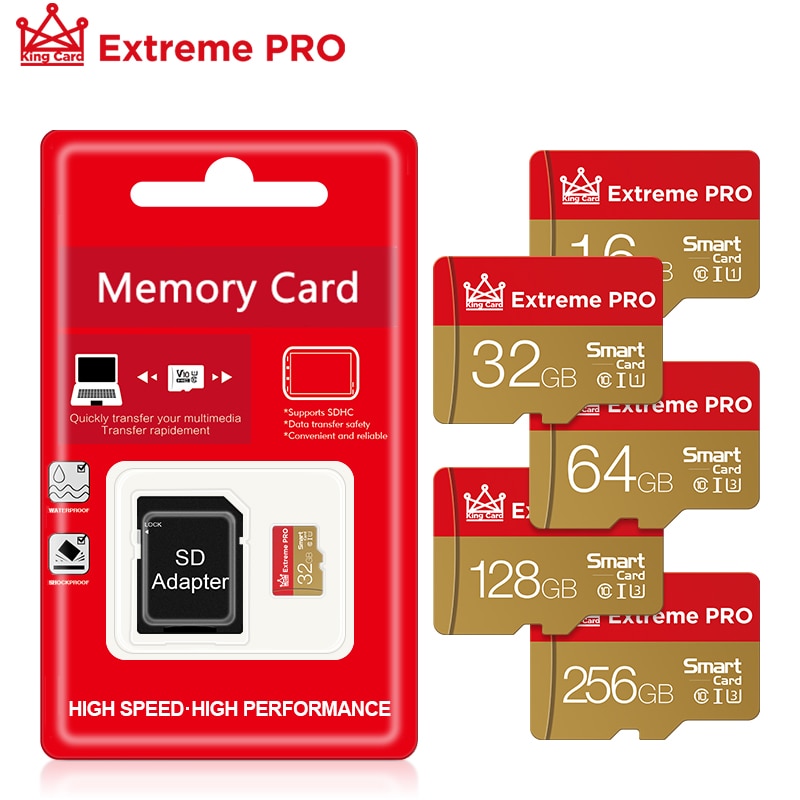 Microsd-geheugenkaart 128gb 64gb 32gb micro sd-kaart 8gb 16gb flash tf-kaart klasse 10 geheugenkaart voor smartphones en tablets