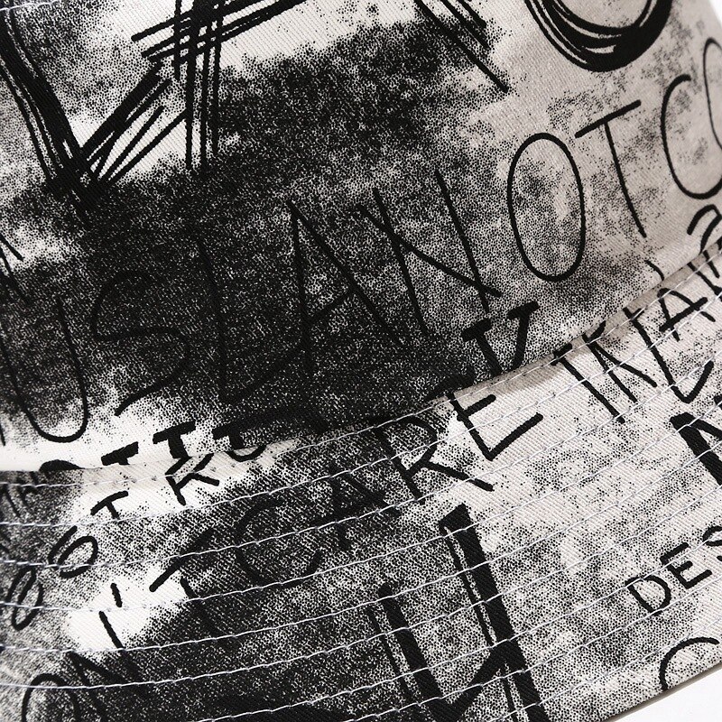 Meisje Zomer Emmer Hoed Engels Letters Katoen Kunstenaar Zon Bescherming Cap Mannen Panama Outdoor Visser Hoed