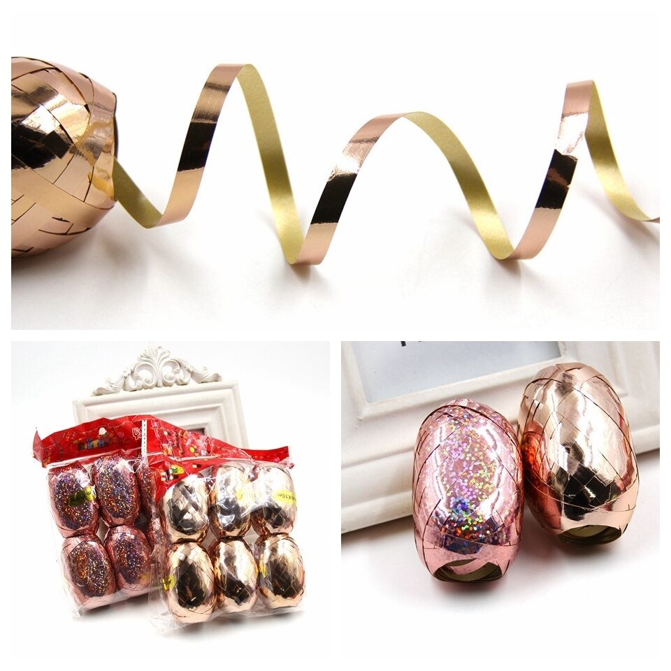 Ballon à feuille multicolore pour fête d'anniversaire mariage, banderole à Ballon multicolore 5mm x 10m 6 pièces