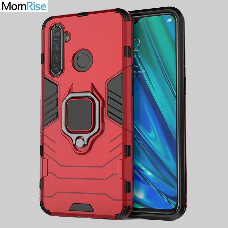Hybrid Rugged Armor For OPPO REALME C3 Case Kickstand With Metal Finger Ring Shock Proof Cover For OPPO Realmi C3 Phone Cases