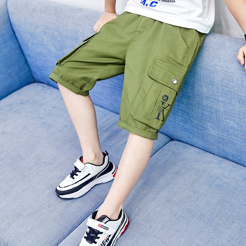 Jongens Shorts Zomer Losse Ongedwongen Cargo Broek Katoenen Shorts Voor Kinderen Korte Broek Grote Jongen 5 6 8 10 12 14 Jaar Kleding Voor Tiener