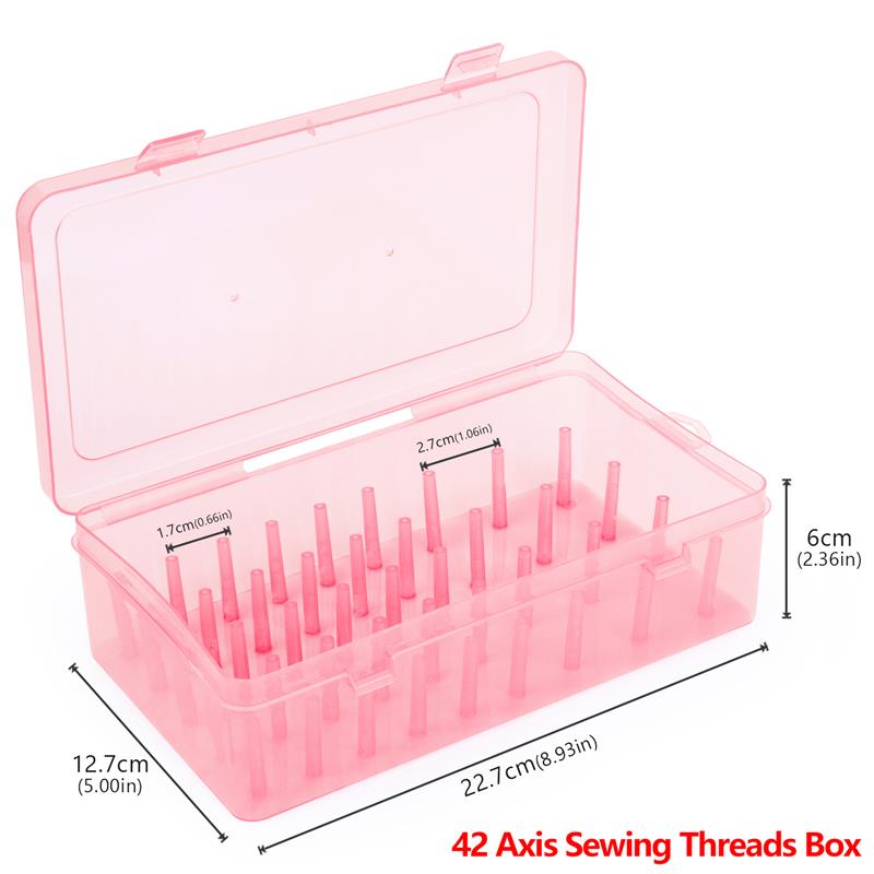 42-Achsen-Nähgarn-Kasten, Spulen, Aufbewahrungskoffer, transparente Nadelspule, 24 Gitter, Organizer, Haushalt, DIY, Nähzubehör: Freier Raum