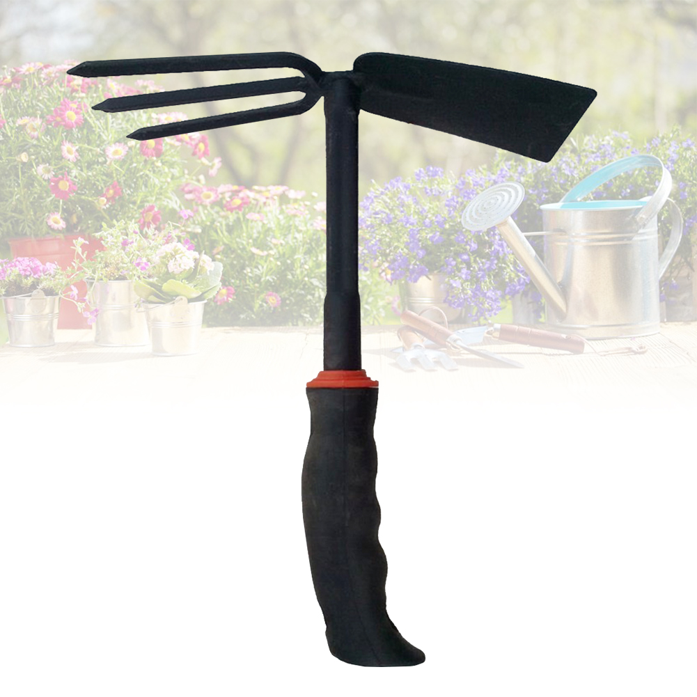 Digger Garden Hoe Multipurpose Non Slip Hand Tool Weeding Two Head Rustproof Portable Excavator Iron Cultivator With Fork