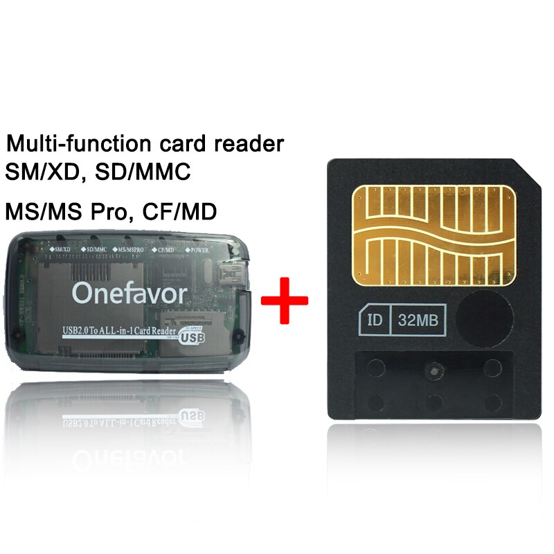 Big Promotion128MB 64MB 32MB 16MB 8MB 3.3V 3V SmartMedia Card SM Memory Card Smart Media Card+SD XD MMC CF SM Memory Card Reader: 32MB
