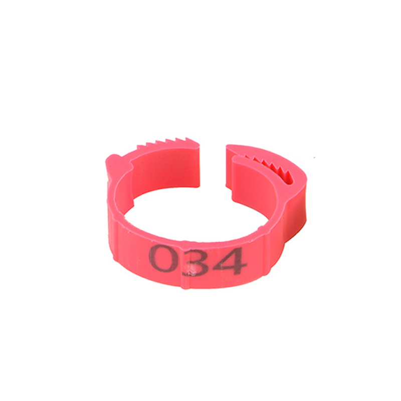 Anillos de patas de gallina ajustables diámetro interior tamaño 2 ~ 2,4 cm 6 colores opcionales granja aves de corral Anillos De pie retráctiles flexibles 100 Uds: pink