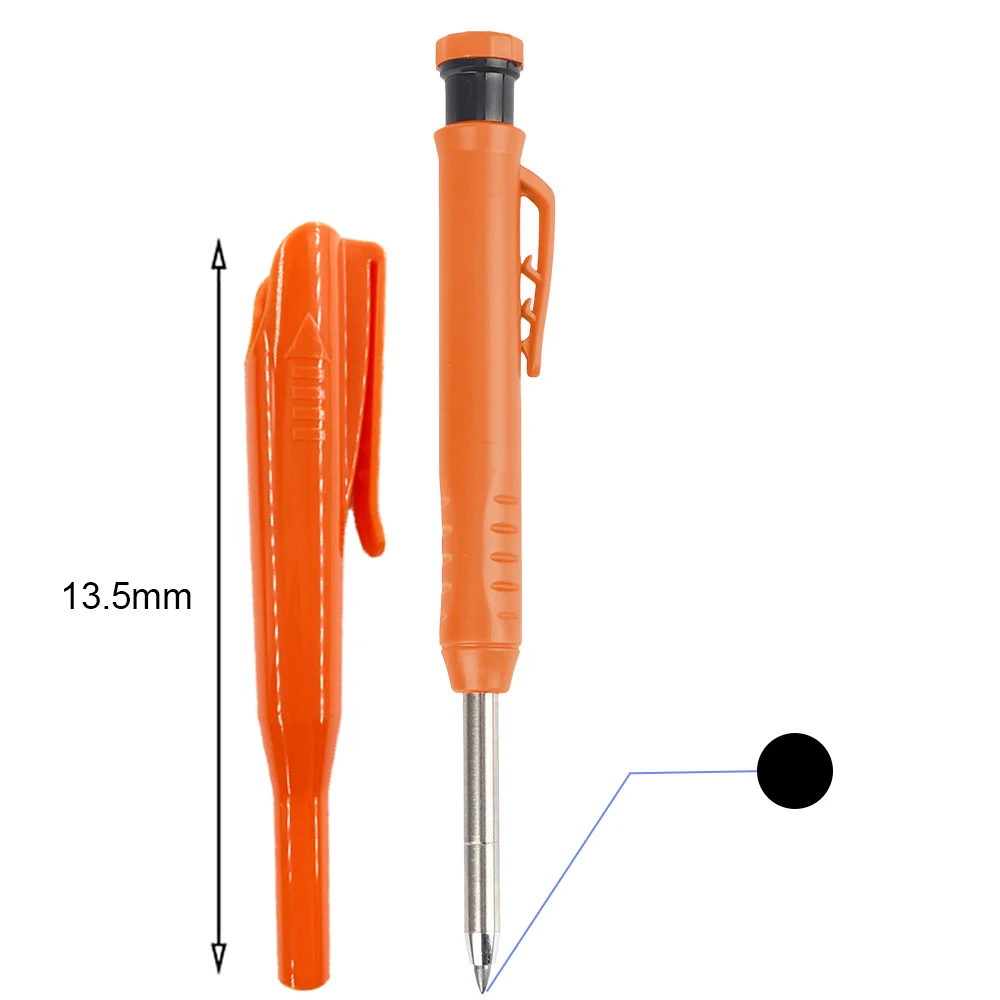 Solid Carpenter Mechanical Pencil For Construction Woodworking Long Head Carpenter Pencil With Sharpener Stationery Supplies: Clear