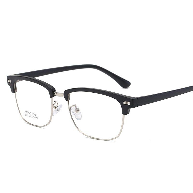 Vazrobe 155mm Oversized Eyeglasses Frame Male Glasses Men TR90 Semi Rimless Spectacles for Prescription Optical Wide Face: matte black silver