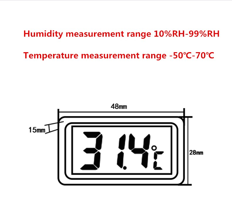 1/2/3/5M Mini Digital LCD Indoor Convenient Temperature Sensor Humidity Meter Thermometer Hygrometer Gauge Waterproof Probe