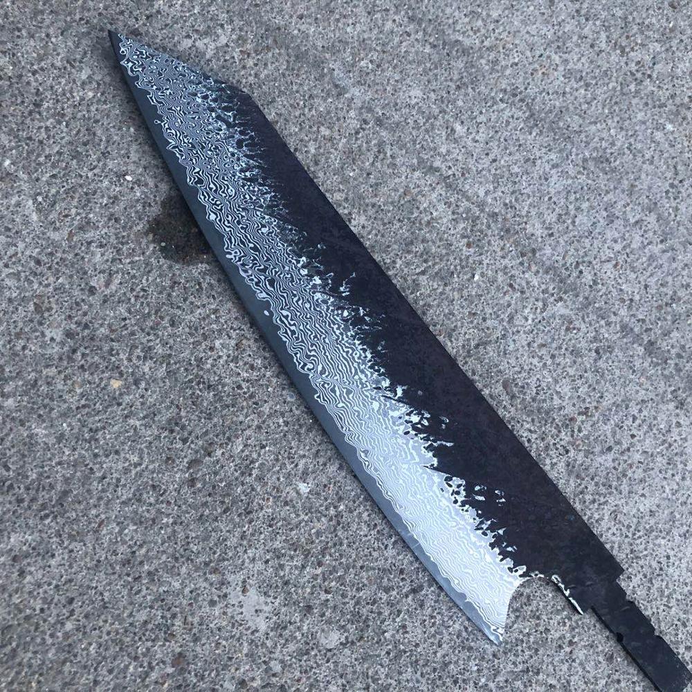 Vass kockkniv blank  vg10 damaskus stålblad material halvfärdig billet japansk kniv köksredskap