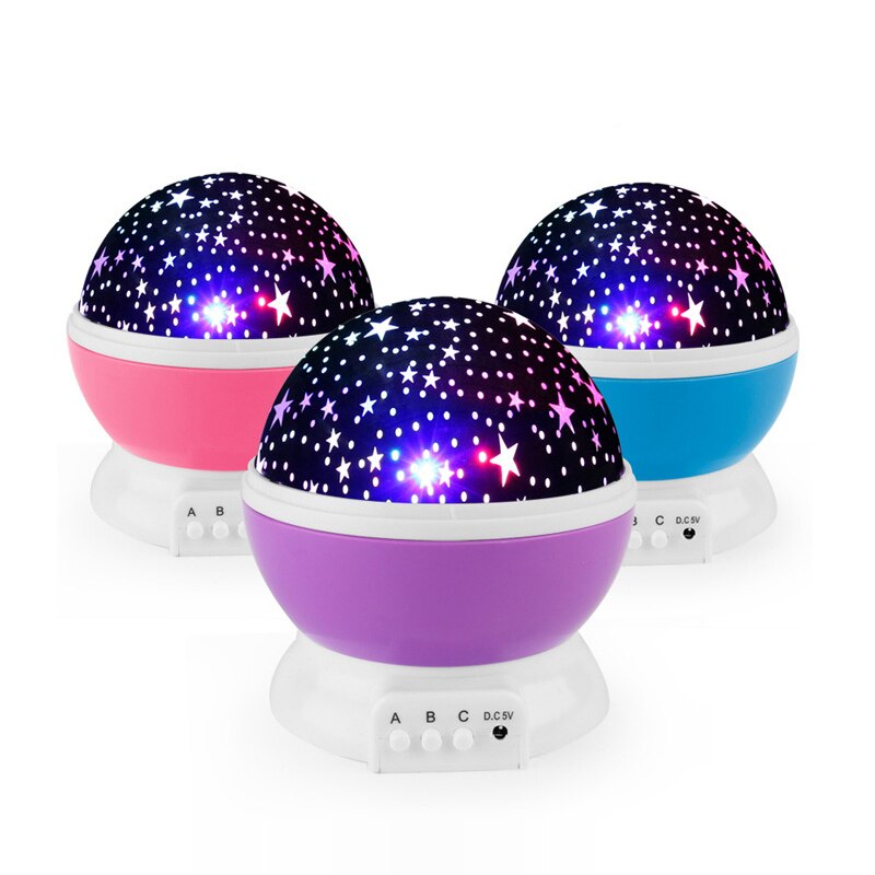 LED Roterende Ster Projector Moon Star Fantasy Kleurrijke Romantische Ster Lamp Night Sussen Baby Slaap Gypsophila Gloeiende Speelgoed Meisje
