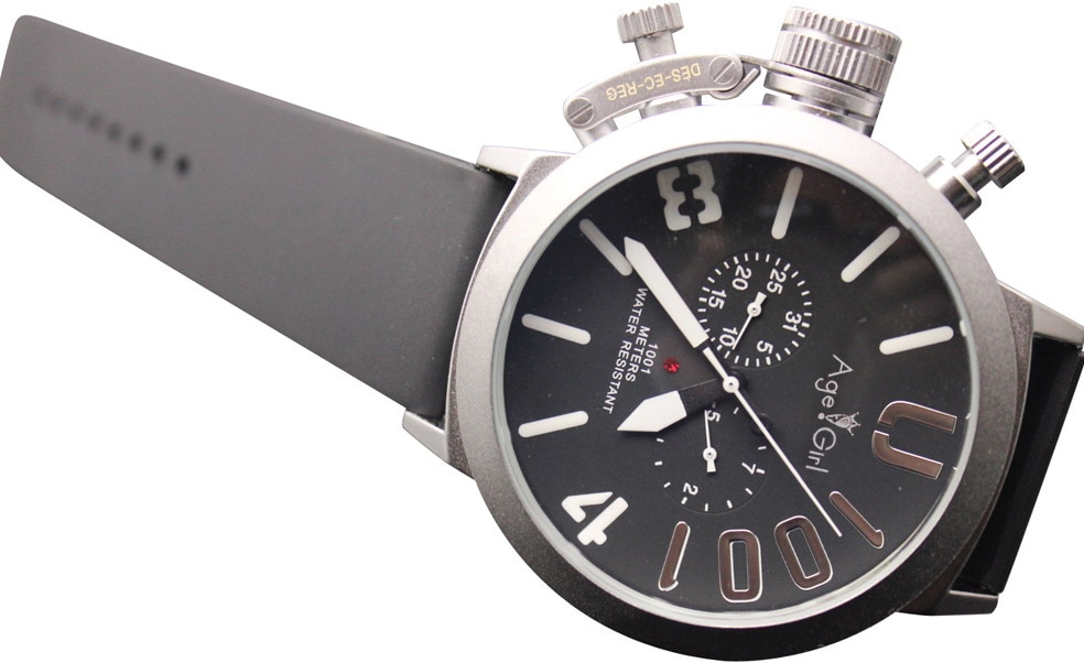 Klassieke heren sporthorloge met zwarte rubberen klassieke u-vorm, automatisch mechanisch, zelfopwindend horloge met linkse haak, big 50mm boat horloges: 11
