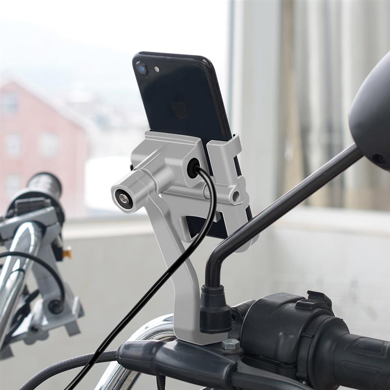 Universal telefonhållare  qc 3.0 för motorcykel usb-laddare vattentät motorcykel mobiltelefonfäste strömadapter spegelfäste