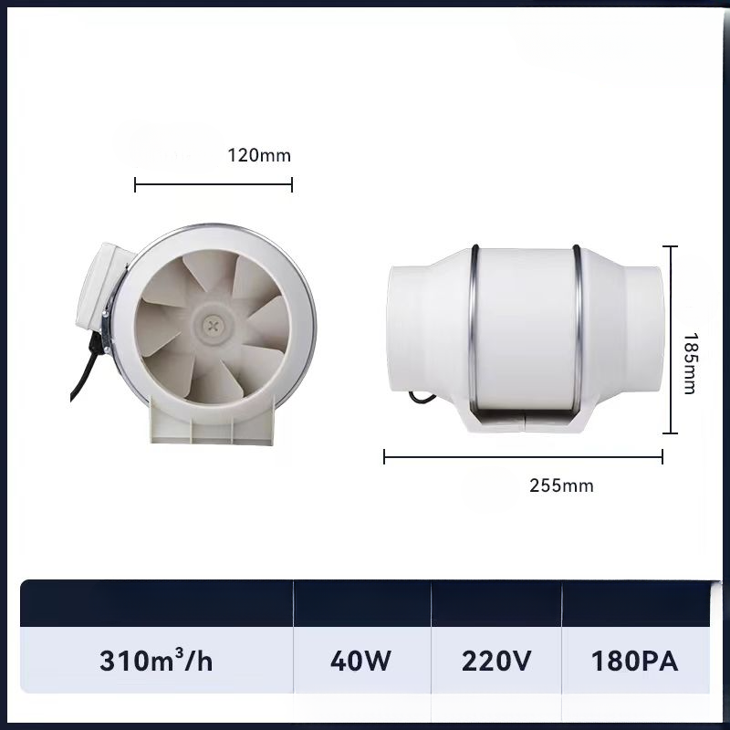 Duct Round 3 Inch 4 Inch 5 Inch 6 Inch 8 Inch Uitlaat Ventilatie Ventilator Keuken Huishoudelijke Afzuigkap Ventilator Badkamer Uitlaat Ventilator: Licht Groen / EU