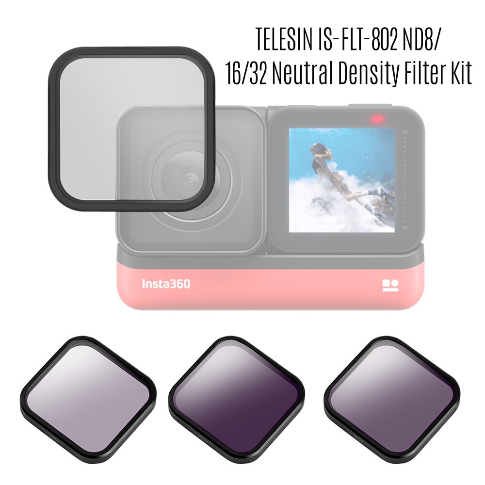 TELESIN ND Filters Neutral Density Filter Kit Dimmer Polarization Reducer Compatible with Insta360 ONE R 4K Edition Camera