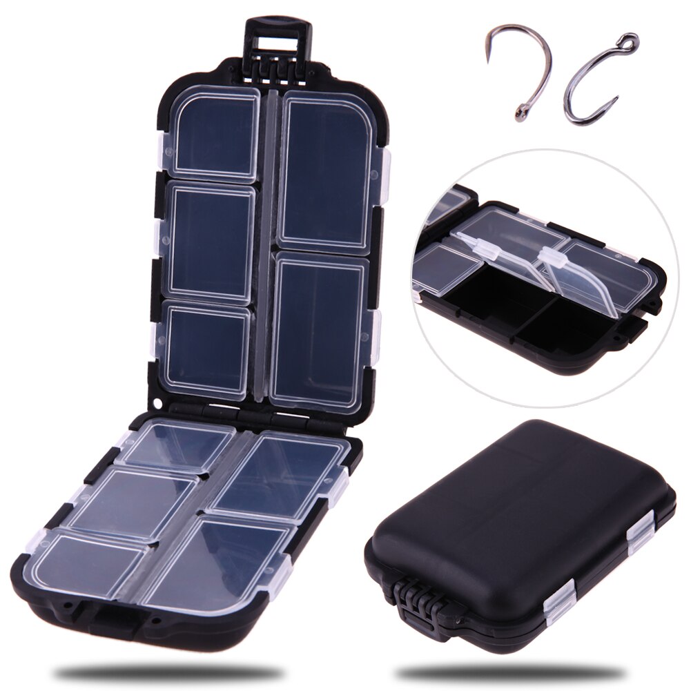 10 Compartments Plastic Storage Case Fish Tool Box Fishing Box Tackle Lure Hook Rig Baits Shrimp Fly Fishing Accessories Pesca