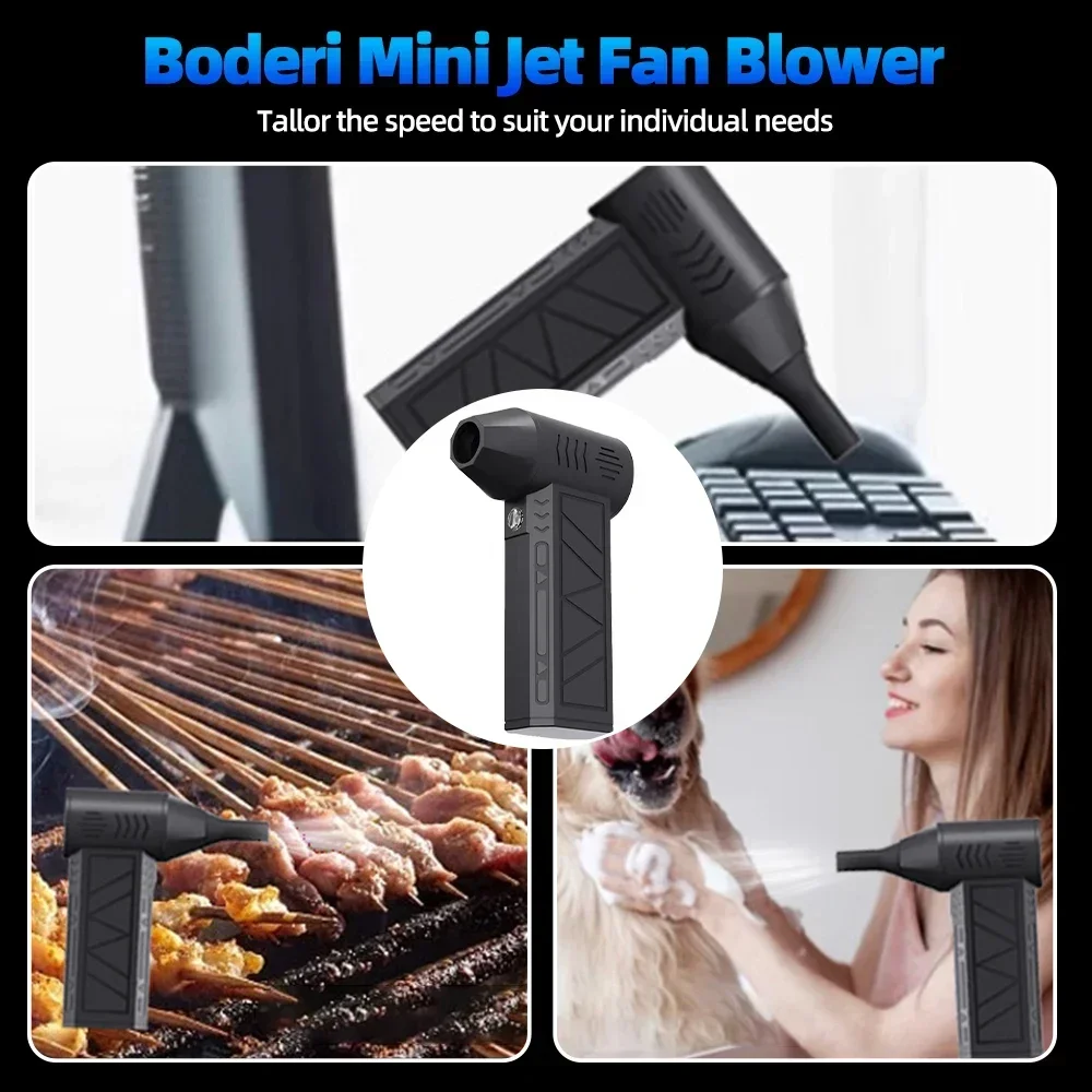 130000 RPM Mini Turbo Jet Fan plumero de aire eléctrico velocidad del viento ajustable Turbo ventilador violento recargable con luz limpieza del coche