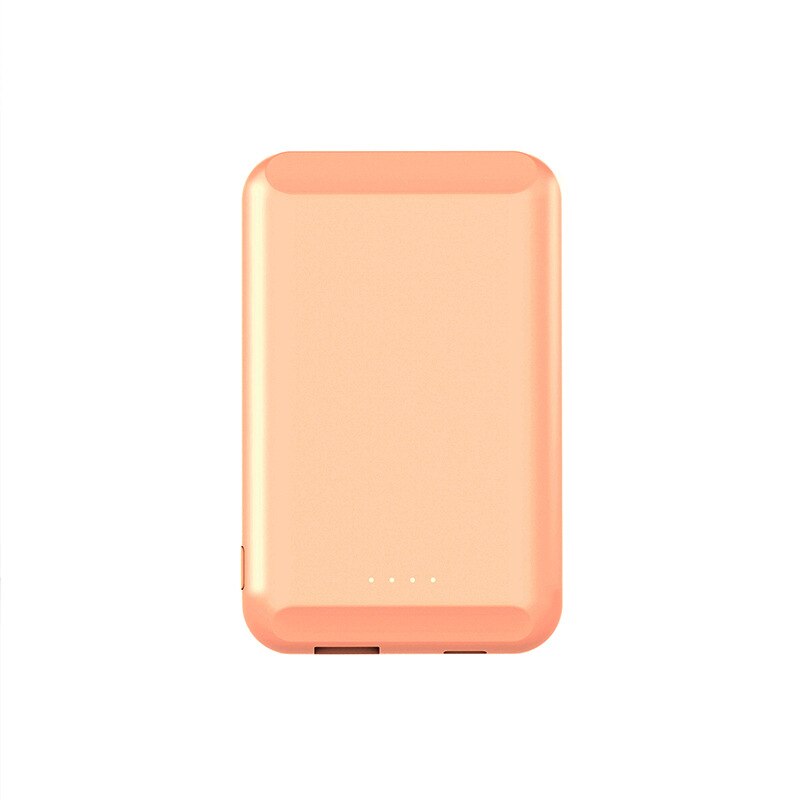 Powerbank magnético sem fio para iphone, 5000mah, carregamento de bateria externa para iphone 12 pro max 12 mini 11 pro: Pink