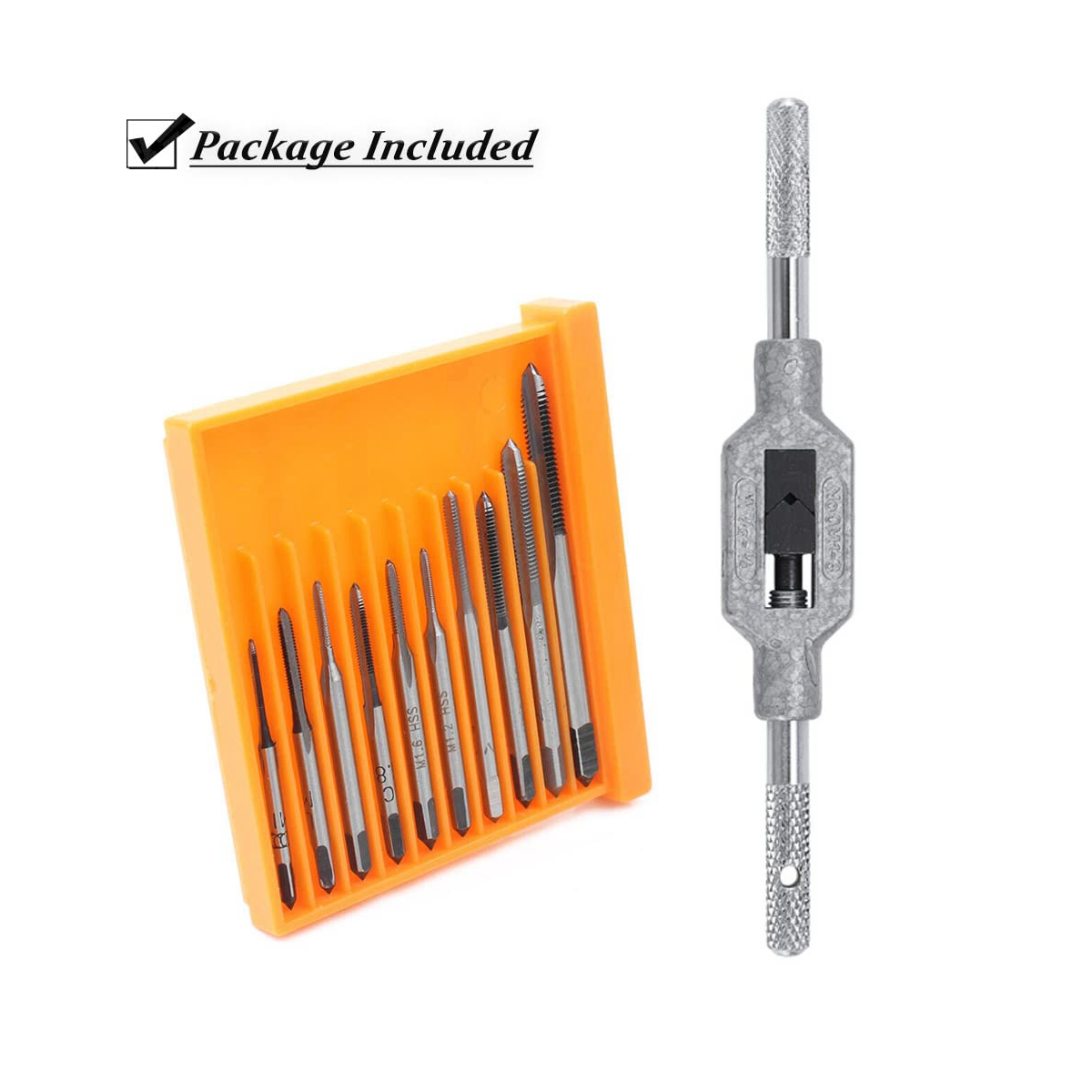 Broca de microgrifos de 10 piezas, herramienta de roscado de tornillo de mano pequeño, M1-M3.5 HSS, Mini grifo de enchufe Métrico