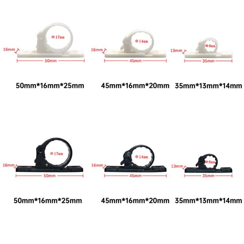 50 st självhäftande bil wire tie kabel clips fixer hållare plast fäste klämma kontor sladdhantering