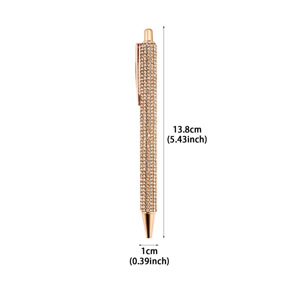 Balpen met parelmoer en strass steentjes, intrekbare inkt, luxe strass steentjes pen, schattige roségouden metalen schrijfwaren: Rood