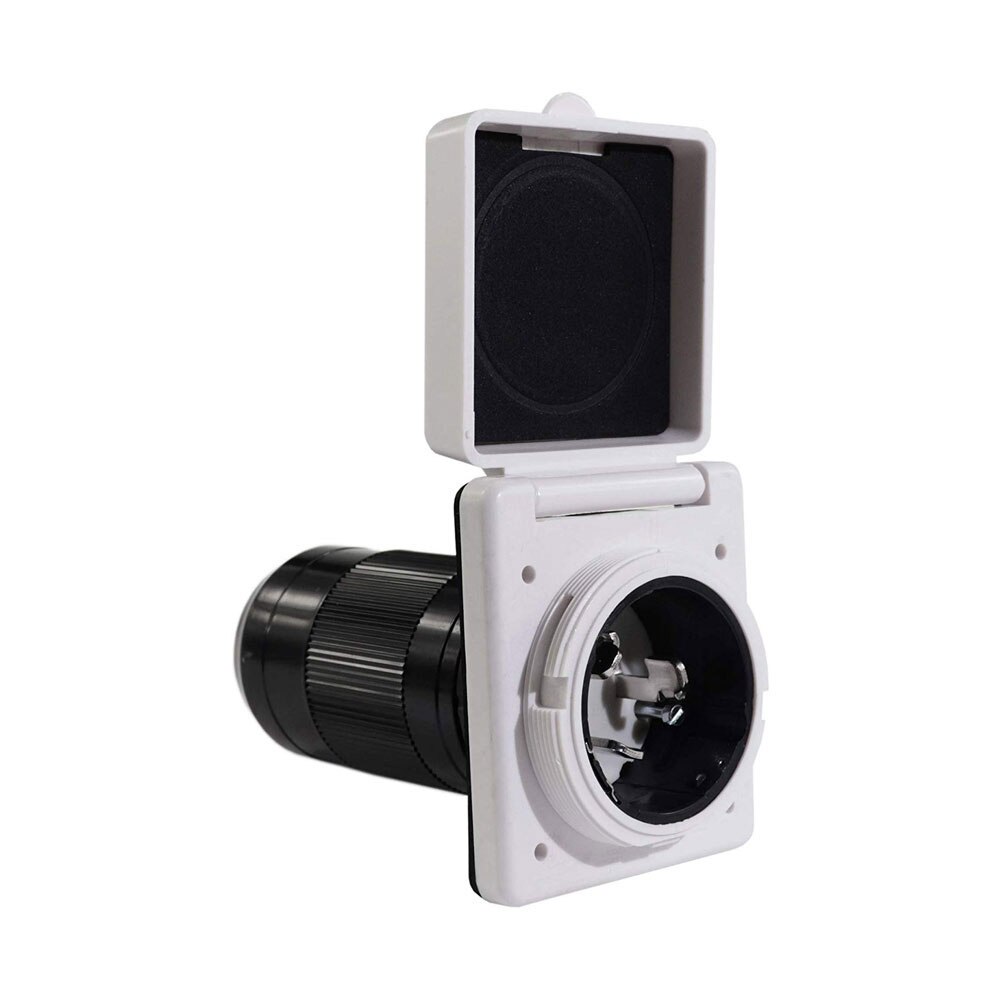 50A 125/250V Power Inlet Receptacle RV Power Twist Lock Inlet with 3 Stainless Steel Marine Shore power inlet for Camper RV