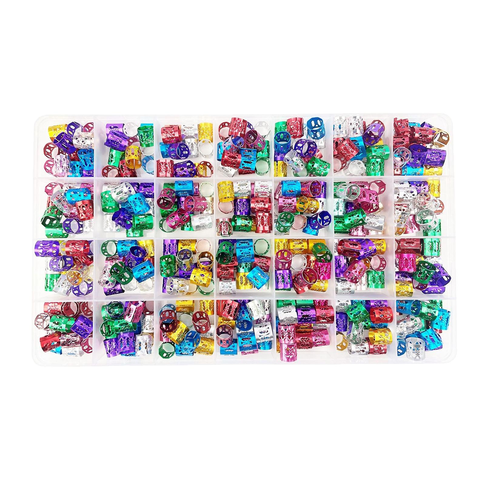 400Pcs Hair Dreadlock Beads Metal Cuffs Hair Coil for Hair Decorations Clips Girls