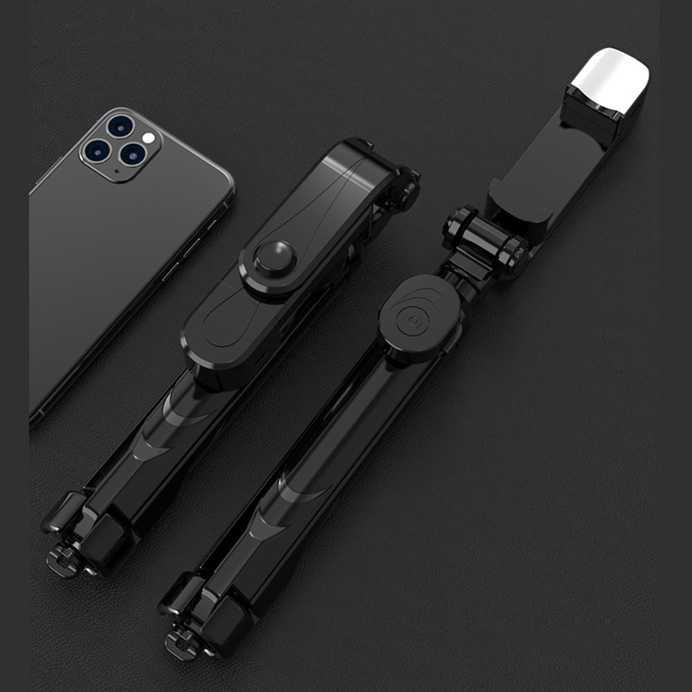 Draagbare Bluetooth Selfie Stok Statief Met Licht Invullen Draadloze Afstandsbediening Foto Selfie Stick Voor Xiaomi Huawei Telefoon: Black With FillLight