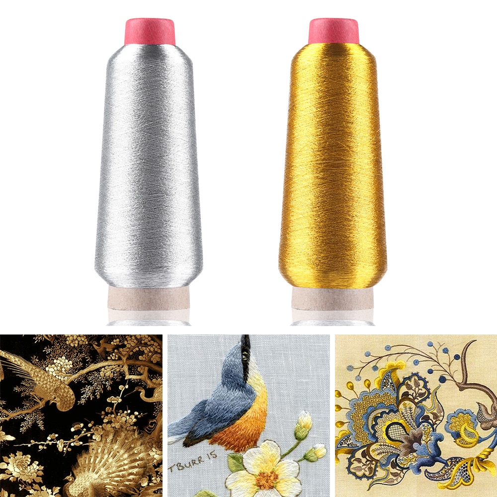 Gold/Silver Embroidery Threads Computer Cross-stitch Thread 3000M Sewing Thread Line Textile Metallic Yarn Woven Line