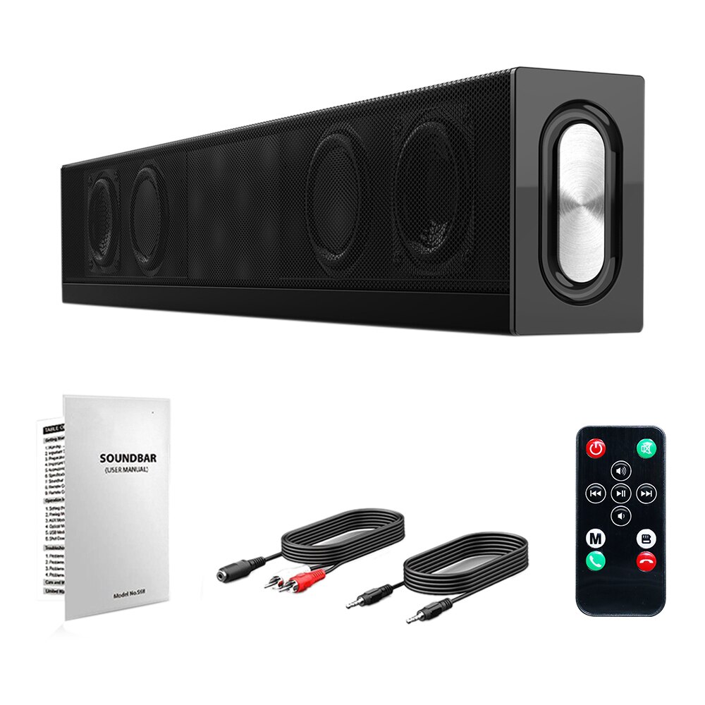 Home Theater 20W Soundbar Subwoofer 3D Super Bass TV Speaker with FM