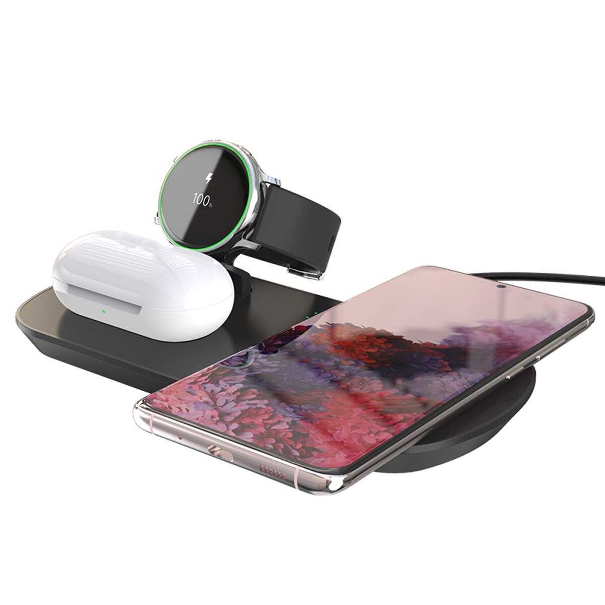 3 IN 1 Wireless Charging Station For Samsung Watch Active 1,2, Samsung Buds