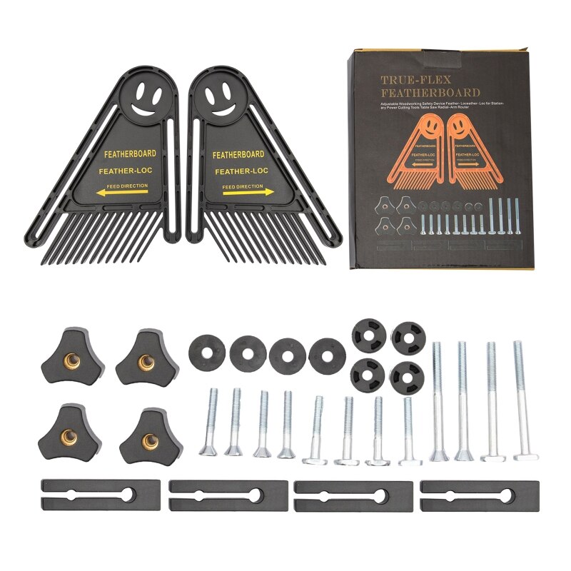 Multi-purpose Featherboard Safety Table Saw Push Block Kit Woodworking Engraving Machine Miter Gauge Slot DIY Tools: BK