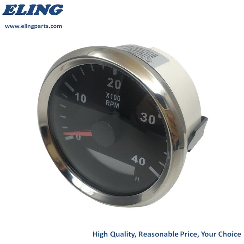 Waterproof 85mm Generator Tachometer RPM REV Counter 0-4000RPM With LED Hourmeter 12V/24V With Backlight