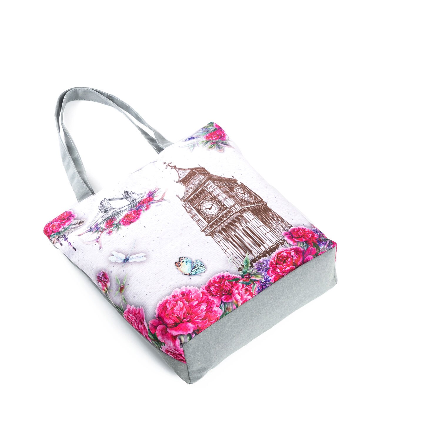 Bolso de hombro con estampado Floral de la Torre Eiffel de París, bolsa de mano informal, bolso de viaje que combina con todo, bolsa de compras portátil para mujer