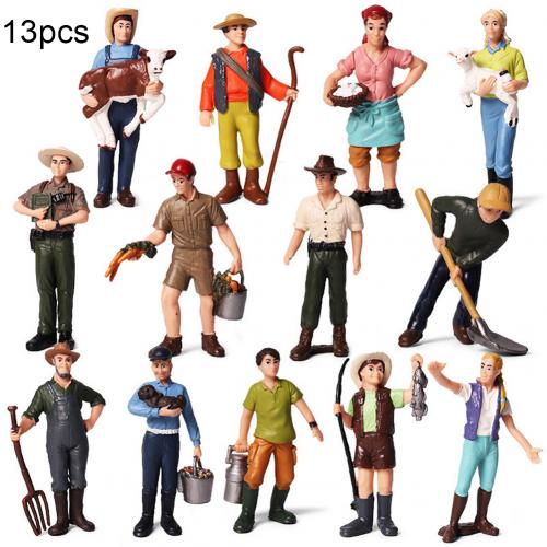 Simulazione Farm Personale Alimentatore Figurine Giocattolo Per Bambini Mini Terreni Agricoli di Paesaggio Della Decorazione Collezione Fatta A Mano Modello Per Bambini Giocattoli Educativi: 13pcs